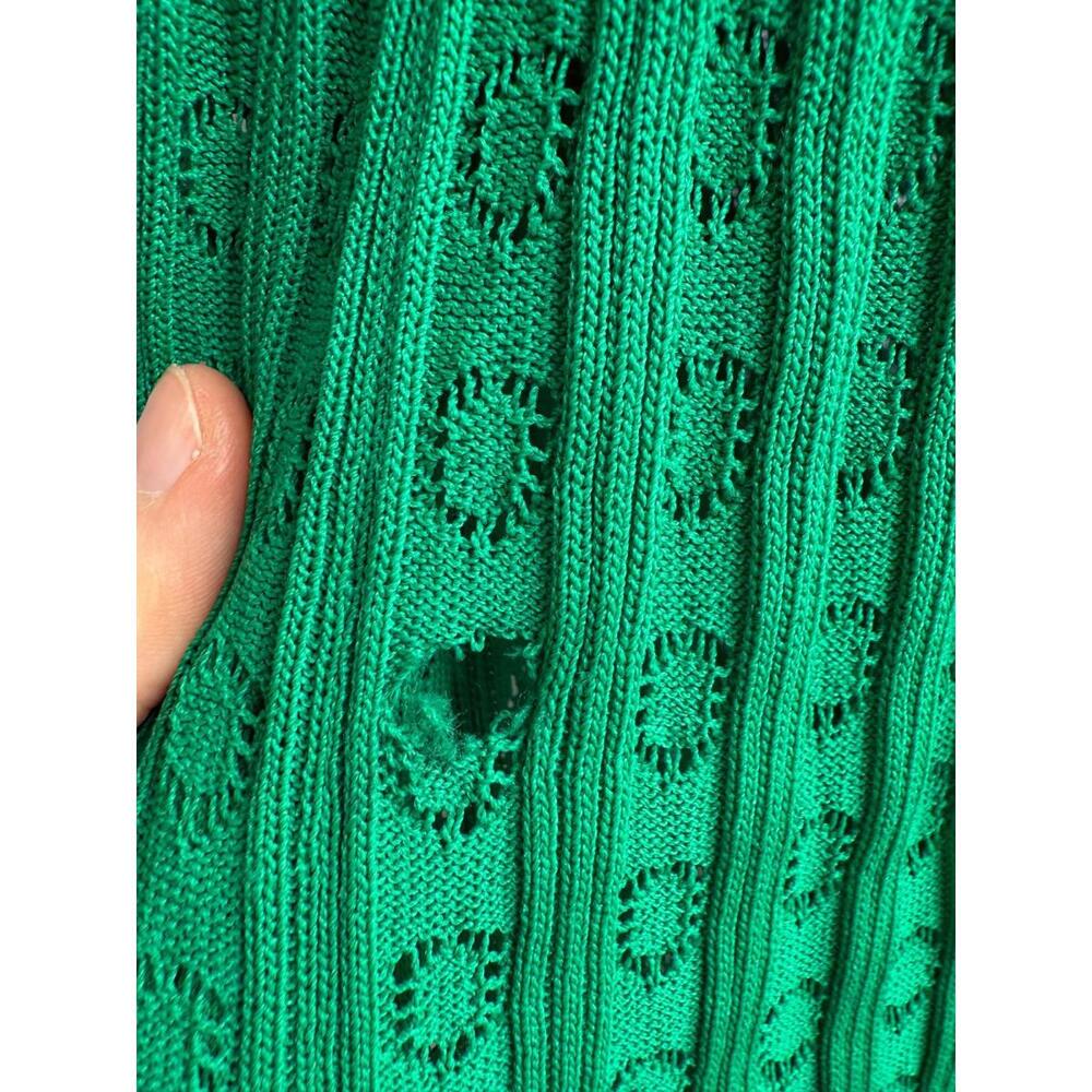 Sandro Green Lorel Dress Size 36 with hole - Picture 8 of 9
